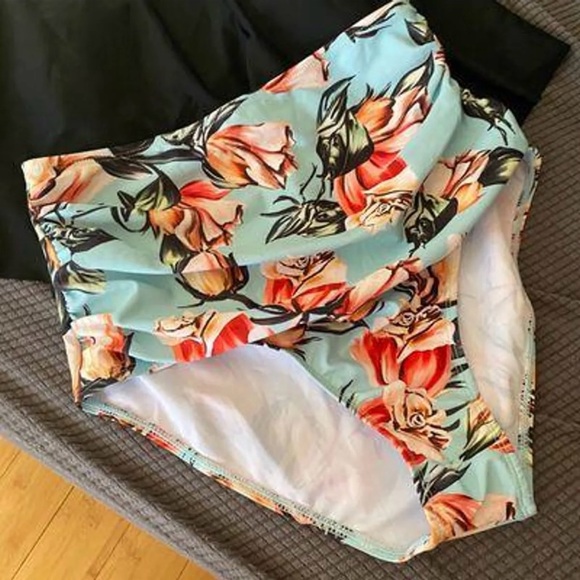 Souqfone Womens Swimsuit High Waisted Tankini Bathing Suits Two Piece Flounce - Picture 3 of 4